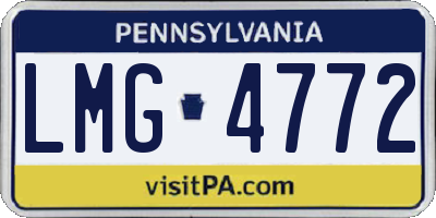 PA license plate LMG4772