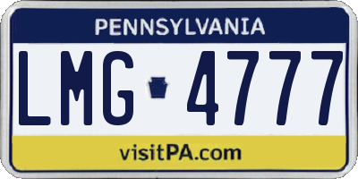 PA license plate LMG4777