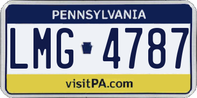 PA license plate LMG4787