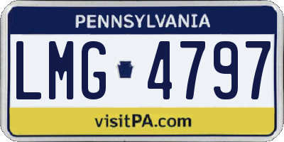 PA license plate LMG4797