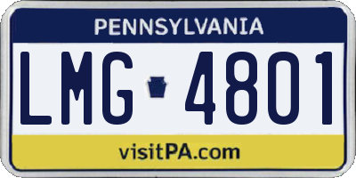 PA license plate LMG4801