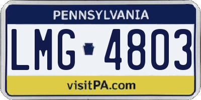PA license plate LMG4803