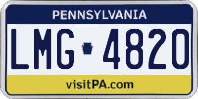 PA license plate LMG4820