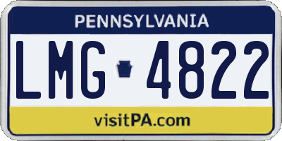 PA license plate LMG4822