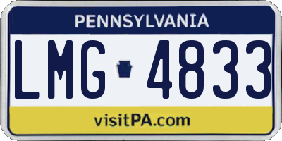 PA license plate LMG4833