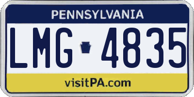 PA license plate LMG4835