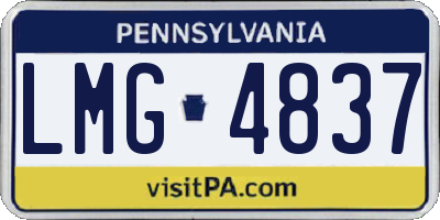 PA license plate LMG4837