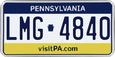 PA license plate LMG4840