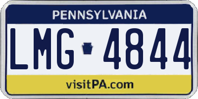PA license plate LMG4844