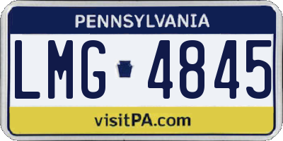 PA license plate LMG4845