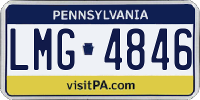 PA license plate LMG4846