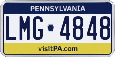 PA license plate LMG4848