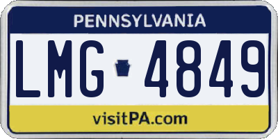PA license plate LMG4849