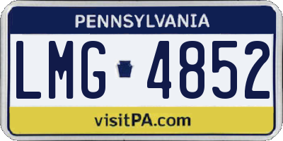 PA license plate LMG4852