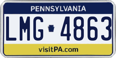 PA license plate LMG4863