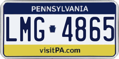 PA license plate LMG4865
