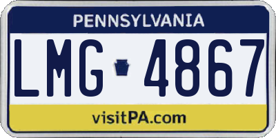 PA license plate LMG4867