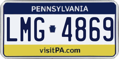 PA license plate LMG4869