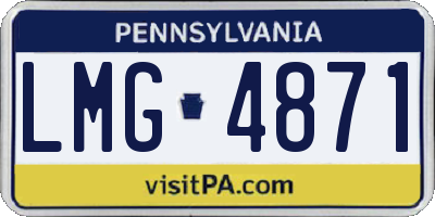 PA license plate LMG4871