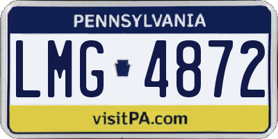 PA license plate LMG4872