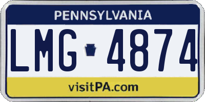 PA license plate LMG4874