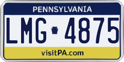 PA license plate LMG4875