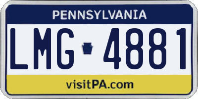 PA license plate LMG4881