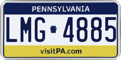 PA license plate LMG4885