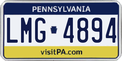 PA license plate LMG4894