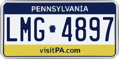 PA license plate LMG4897