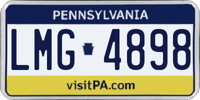 PA license plate LMG4898