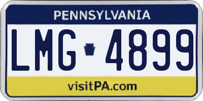 PA license plate LMG4899