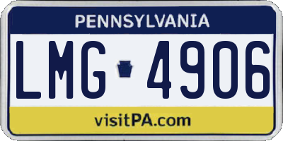 PA license plate LMG4906