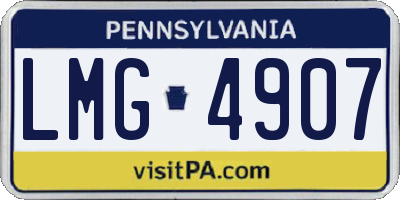 PA license plate LMG4907