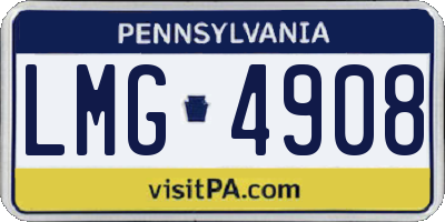 PA license plate LMG4908