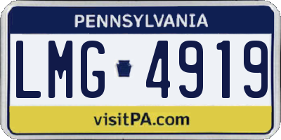 PA license plate LMG4919