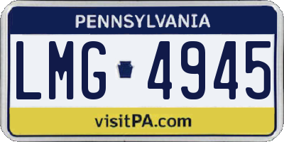 PA license plate LMG4945