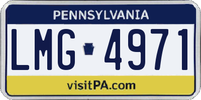 PA license plate LMG4971