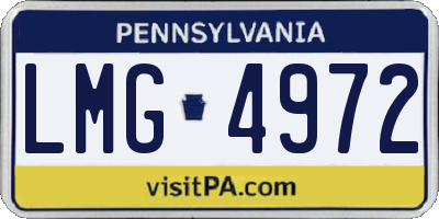 PA license plate LMG4972