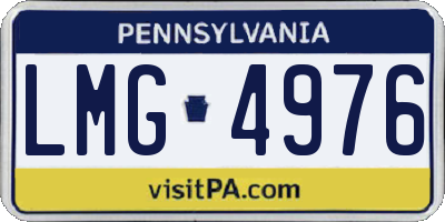 PA license plate LMG4976