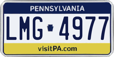 PA license plate LMG4977