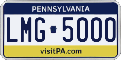 PA license plate LMG5000