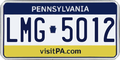 PA license plate LMG5012