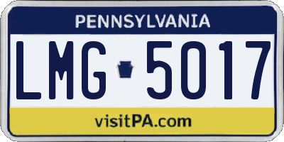 PA license plate LMG5017