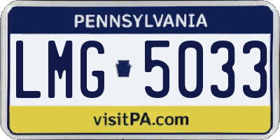 PA license plate LMG5033