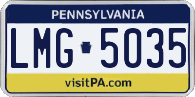 PA license plate LMG5035