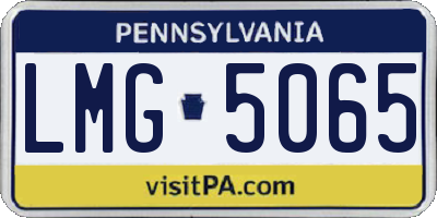 PA license plate LMG5065