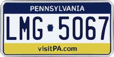 PA license plate LMG5067