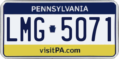 PA license plate LMG5071