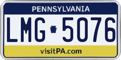 PA license plate LMG5076